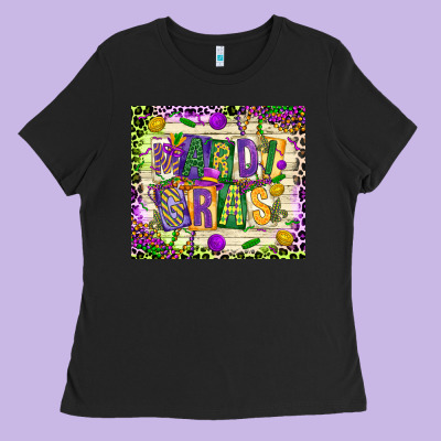 Mardi Gras Ladies Tee Designed By Cowgirlartshop