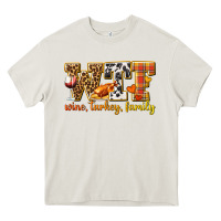 Cream WTF Wine Turkey Family Heavy Core Tee - texasbilliewilder