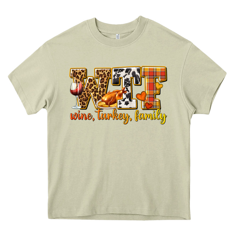 Wtf Wine Turkey Family Heavy Core Tee by texasbilliewilder | Teevron