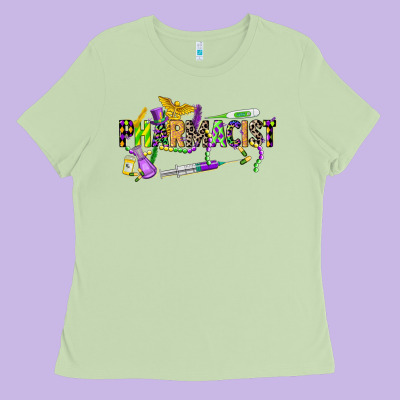 Mardi Gras Pharmacist Ladies Tee Designed By Cowgirlartshop