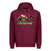 Burgundy moey Christmas Premium Hoodie - CowhideDigitalArt