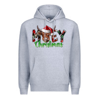 Heather Grey moey Christmas Premium Hoodie - CowhideDigitalArt