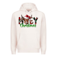 Pale Pink moey Christmas Premium Hoodie - CowhideDigitalArt