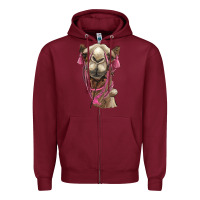 Burgundy camel Zipper Hoodie - BarkalooDesign