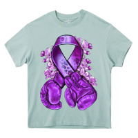 Arona purple ribbon with boxing gloves Heavy Core Tee - NancyCooperArtShop