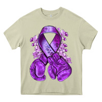 Mossy purple ribbon with boxing gloves Heavy Core Tee - NancyCooperArtShop