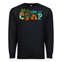 Black born to camp with guitar Premium Sweatshirt - AdoDesignShop