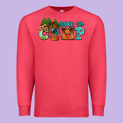Born To Camp With Guitar Premium Sweatshirt Designed By Adodesignshop
