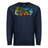 Navy born to camp with guitar Premium Sweatshirt - AdoDesignShop
