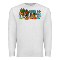 Oatmeal Heather born to camp with guitar Premium Sweatshirt - AdoDesignShop