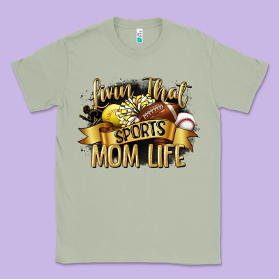 Livin That Sports Mom Life Classic Tee Designed By Cowgirlartshop