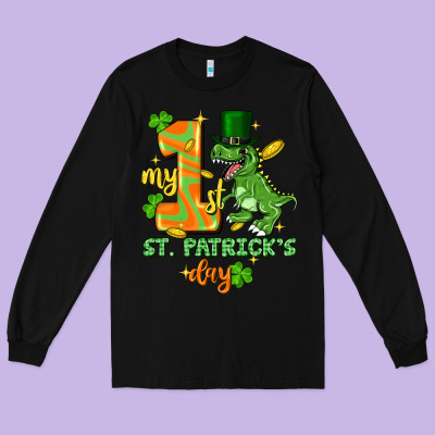 My First St. Patricks Day Long Sleeve Tee Designed By Fadigitalartstudio
