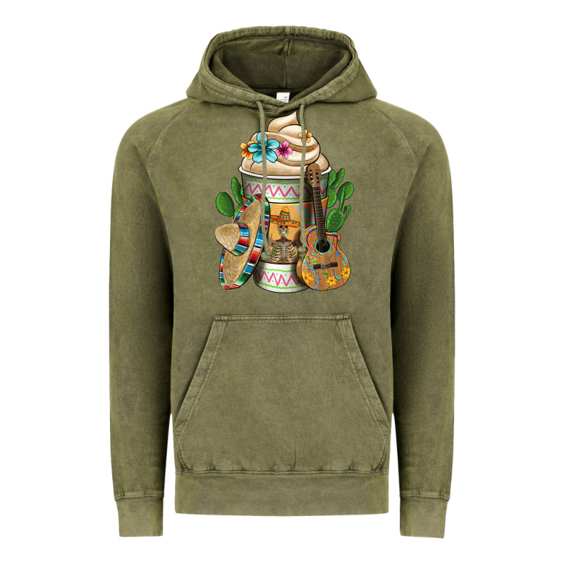 Mexican Hot Coffee Cup Vintage Hoodie by FaDigitalArtStudio | Teevron