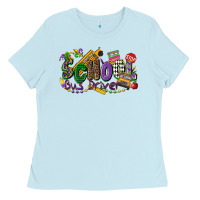 Baby Blue school bus driver mardi gras Ladies Tee - CowGirlArtShop