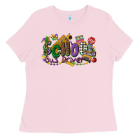 Bubblegum Pink school bus driver mardi gras Ladies Tee - CowGirlArtShop