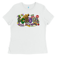 White school bus driver mardi gras Ladies Tee - CowGirlArtShop