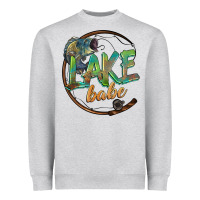Heather Grey lake babe Heavyweight Sweatshirt - BarkalooDesign
