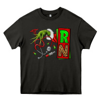 Asphalt Christmas Character  Nurse Heavy Core Tee - NancyCooperArtShop