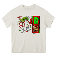 Cream Christmas Character  Nurse Heavy Core Tee - NancyCooperArtShop