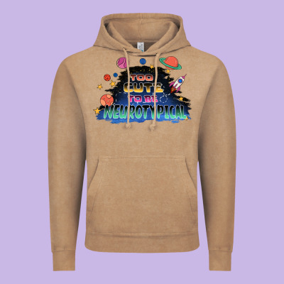Too Cute To Be Neurotypical Vintage Hoodie Designed By Fadigitalartstudio