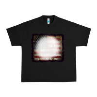 Black America Wood Flag with bBeach Effect Urban Heavy Tee - CowCowDesign