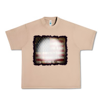 Burro America Wood Flag with bBeach Effect Urban Heavy Tee - CowCowDesign