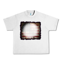 Lunar Rock America Wood Flag with bBeach Effect Urban Heavy Tee - CowCowDesign
