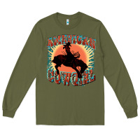 Army Green American cowgirl 4th of july Long Sleeve Tee - FaDigitalArtStudio