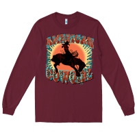 Burgundy American cowgirl 4th of july Long Sleeve Tee - FaDigitalArtStudio
