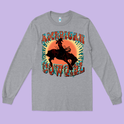 American Cowgirl 4th Of July Long Sleeve Tee Designed By Fadigitalartstudio