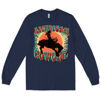 Navy American cowgirl 4th of july Long Sleeve Tee - FaDigitalArtStudio
