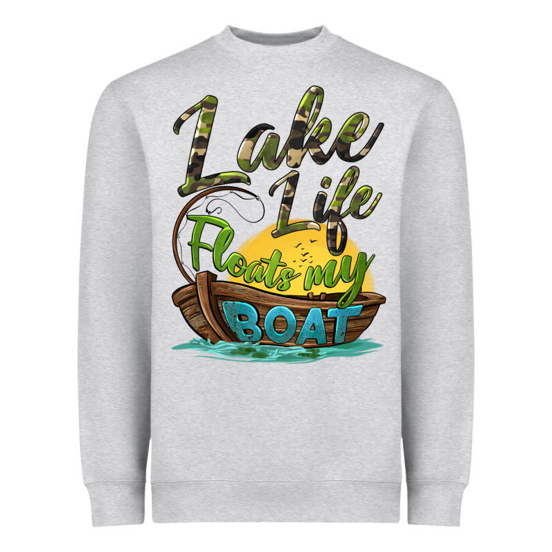 Lake Life Floats My Boat Heavyweight Sweatshirt by BarkalooDesign | Teevron