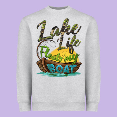 Lake Life Floats My Boat Heavyweight Sweatshirt Designed By Barkaloodesign