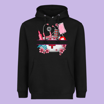Custom Name Nurse Hat And Elements Heavyweight Hoodie Designed By Adodesignshop