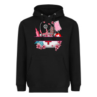 Black custom name nurse hat and elements Heavyweight Hoodie - AdoDesignShop