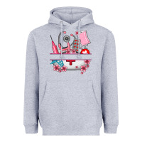 Heather Grey custom name nurse hat and elements Heavyweight Hoodie - AdoDesignShop