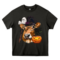 Asphalt Boo Heifer Cow Halloween Heavy Core Tee - texasbilliewilder