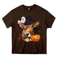Chocolate Brown Boo Heifer Cow Halloween Heavy Core Tee - texasbilliewilder