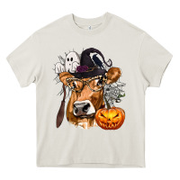 Cream Boo Heifer Cow Halloween Heavy Core Tee - texasbilliewilder