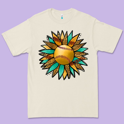 Softball Sunflower Premium Tee Designed By Jasminsmagicworld