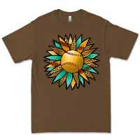 Cacao Softball Sunflower Premium Tee - Jasminsmagicworld
