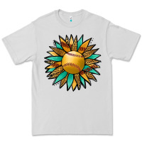 Dove Grey Softball Sunflower Premium Tee - Jasminsmagicworld