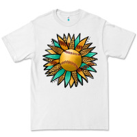 White Softball Sunflower Premium Tee - Jasminsmagicworld