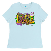 Baby Blue mardi gras love nurse Ladies Tee - CowGirlArtShop