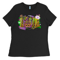 Black mardi gras love nurse Ladies Tee - CowGirlArtShop