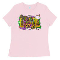 Bubblegum Pink mardi gras love nurse Ladies Tee - CowGirlArtShop