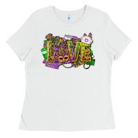 White mardi gras love nurse Ladies Tee - CowGirlArtShop