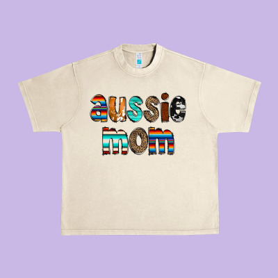 Aussie Mom Urban Heavy Tee Designed By Cowcowdesign