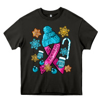 Asphalt winter breast cancer ribbon Heavy Core Tee - NancyCooperArtShop