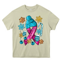Mossy winter breast cancer ribbon Heavy Core Tee - NancyCooperArtShop